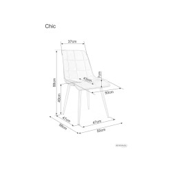 Krzesło tapicerowane Chic Brego ciemno szare