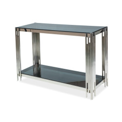 KONSOLKA FOSSIL C SZKŁO DYMIONE/SREBRNY 120X40