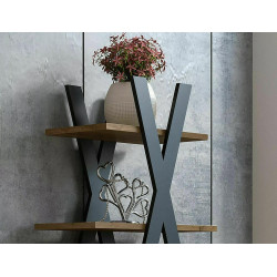 REGAŁ TIPI DĄB WOTAN+CZARNY 136X80 REGAŁ TIPI DĄB WOTAN+CZARNY 136X80