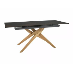 STÓŁ LORETO CERAMIC BRĄZ OSSIDO BRUNO / DĄB 180(230)X90