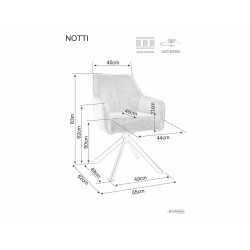 Krzesło obrotowe Notti Brego czarny stelaż/ jasny beż 31