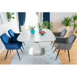 Krzesło tapicerowane Linea Velvet czarny stelaż/szary Bluvel 14