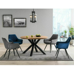 Krzesło tapicerowane Linea Velvet czarny stelaż/szary Bluvel 14