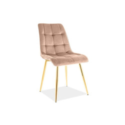 Krzesło tapicerowane Chic Velvet złoty stelaż/beż bluvel 28