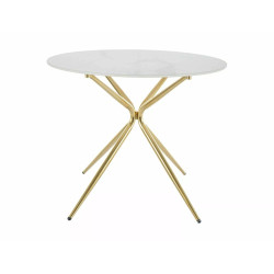 Okrągły stół Azalia Ceramic biały/złoty FI 90