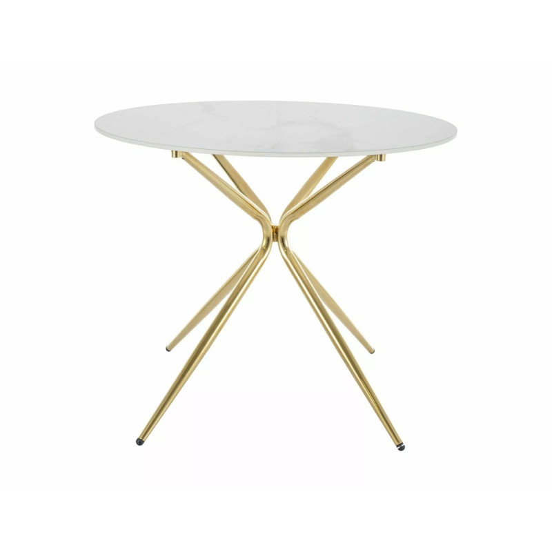 Okrągły stół Azalia Ceramic biały/złoty FI 90