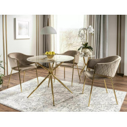 Okrągły stół Azalia Ceramic biały/złoty FI 90