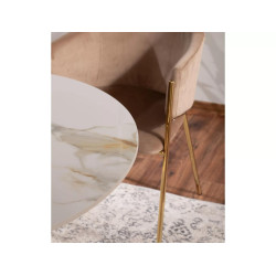Okrągły stół Azalia Ceramic biały/złoty FI 90