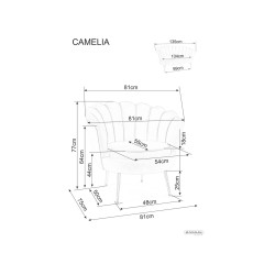 FOTEL CAMELLIA 1 VELVET BEŻOWY BLUVEL 28/ZŁOTY