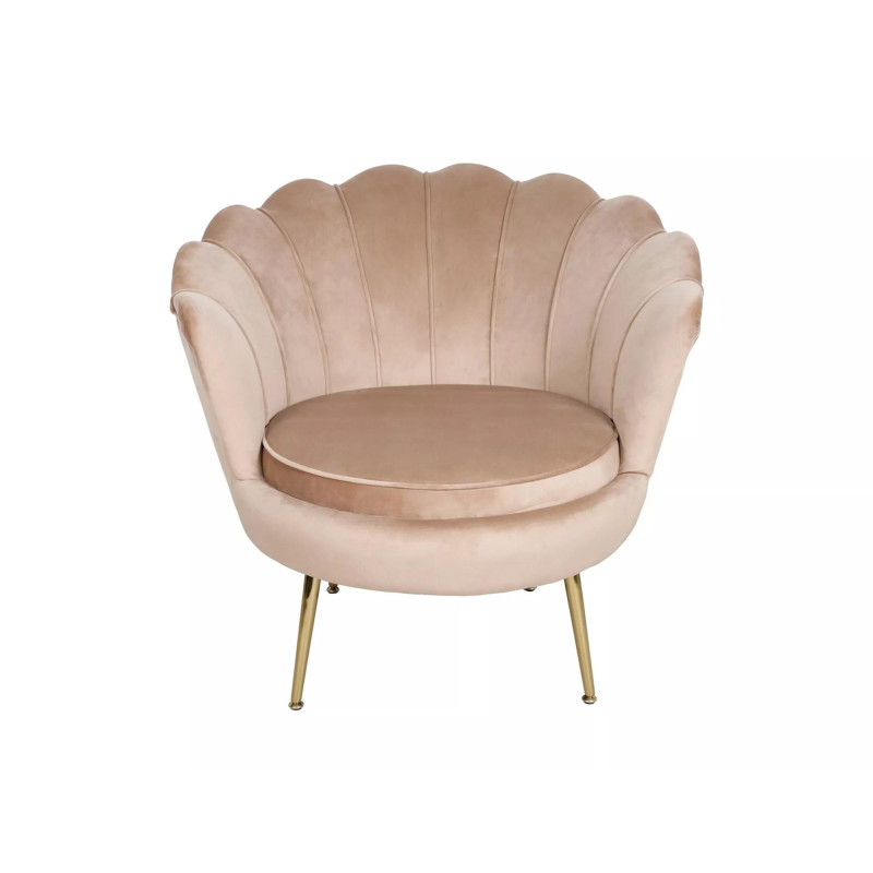 FOTEL CAMELLIA 1 VELVET BEŻOWY BLUVEL 28/ZŁOTY