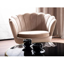FOTEL CAMELLIA 1 VELVET BEŻOWY BLUVEL 28/ZŁOTY
