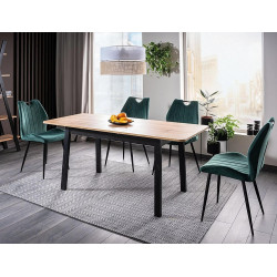 Krzesło tapicerowane Arco Velvet czarny stelaż/zielony bluvel 78