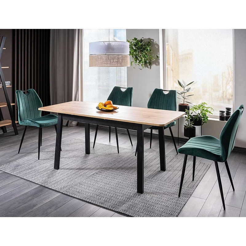 Krzesło tapicerowane Arco Velvet czarny stelaż/zielony bluvel 78