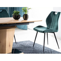 Krzesło tapicerowane Arco Velvet czarny stelaż/zielony bluvel 78