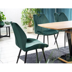 Krzesło tapicerowane Arco Velvet czarny stelaż/zielony bluvel 78