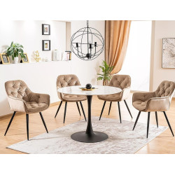 KRZESŁO CHERRY VELVET CZARNY STELAŻ/BEŻ BLUVEL 28