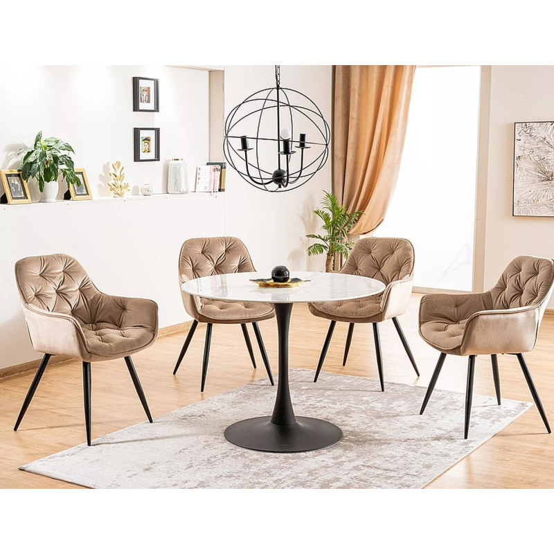 KRZESŁO CHERRY VELVET CZARNY STELAŻ/BEŻ BLUVEL 28