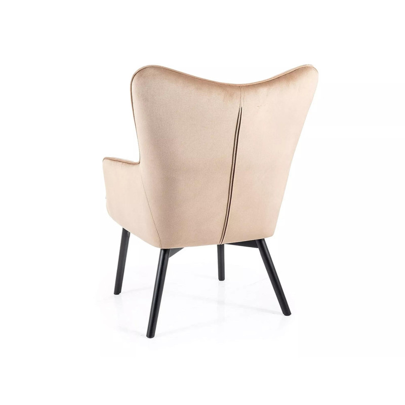 FOTEL CARMEN VELVET CZARNY MAT/ BEŻOWY BLUVEL 28