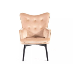 FOTEL CARMEN VELVET CZARNY MAT/ BEŻOWY BLUVEL 28