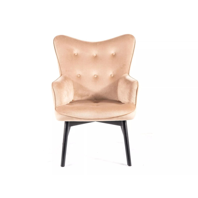 FOTEL CARMEN VELVET CZARNY MAT/ BEŻOWY BLUVEL 28