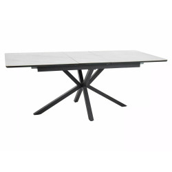 Stół Logan Ceramic biały/czarny mat 160(200)x90