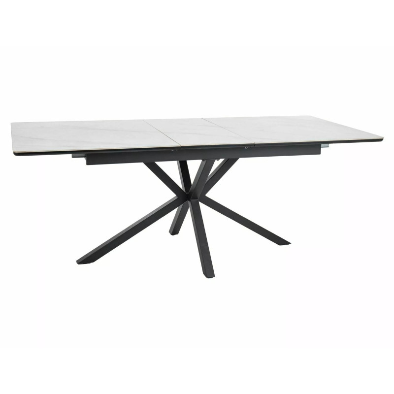 Stół Logan Ceramic biały/czarny mat 160(200)x90