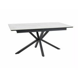 Stół Logan Ceramic biały/czarny mat 160(200)x90