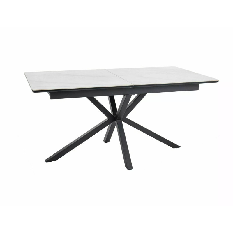 Stół Logan Ceramic biały/czarny mat 160(200)x90