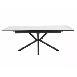 Stół Logan Ceramic biały/czarny mat 160(200)x90