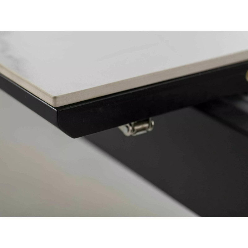 Stół Logan Ceramic biały/czarny mat 160(200)x90