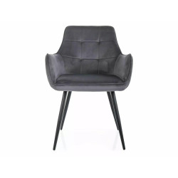 KRZESŁO LEMON VELVET CZARNY STELAŻ/SZARY BLUVEL 14