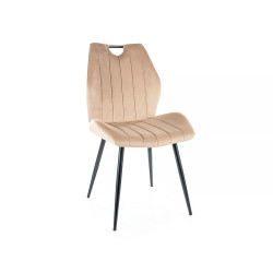 Krzesło tapicerowane Arco Velvet czarny stelaż/beż bluvel 28