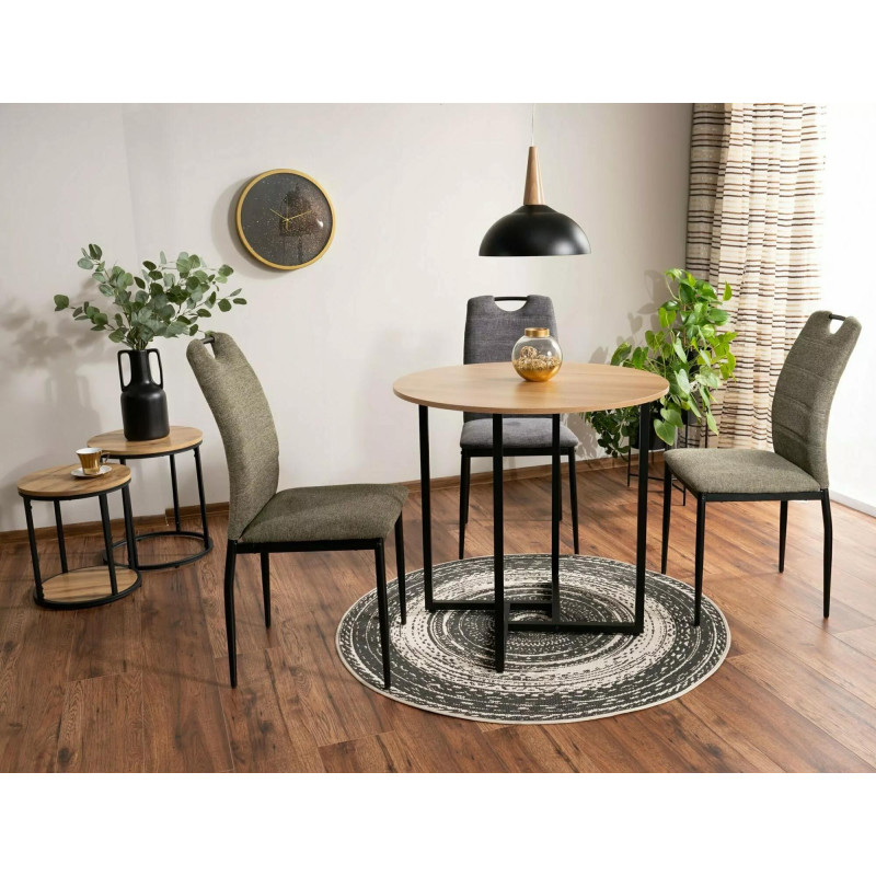 KRZESŁO RIP BREGO CZARNY STELAŻ/ C.SZARY 18