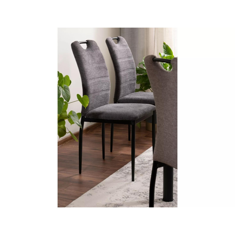 KRZESŁO RIP BREGO CZARNY STELAŻ/ C.SZARY 18