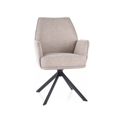 Krzesło obrotowe Hugo Brego czarny stelaż/jasny beż 31