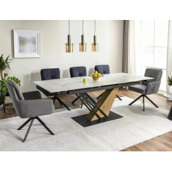 Nowoczesny stół Genesis biały/dąb 180(240)x90