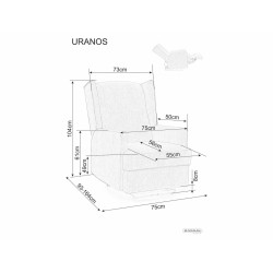 FOTEL ROZKŁADANY URANOS SZARY TAP.208 FOTEL ROZKŁADANY URANOS SZARY TAP.208
