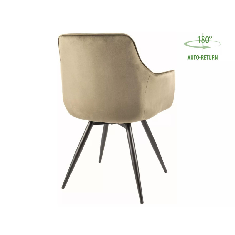 KRZESŁO MANGO VELVET STELAŻ CZARNY/BLUVEL OLIWKA 77