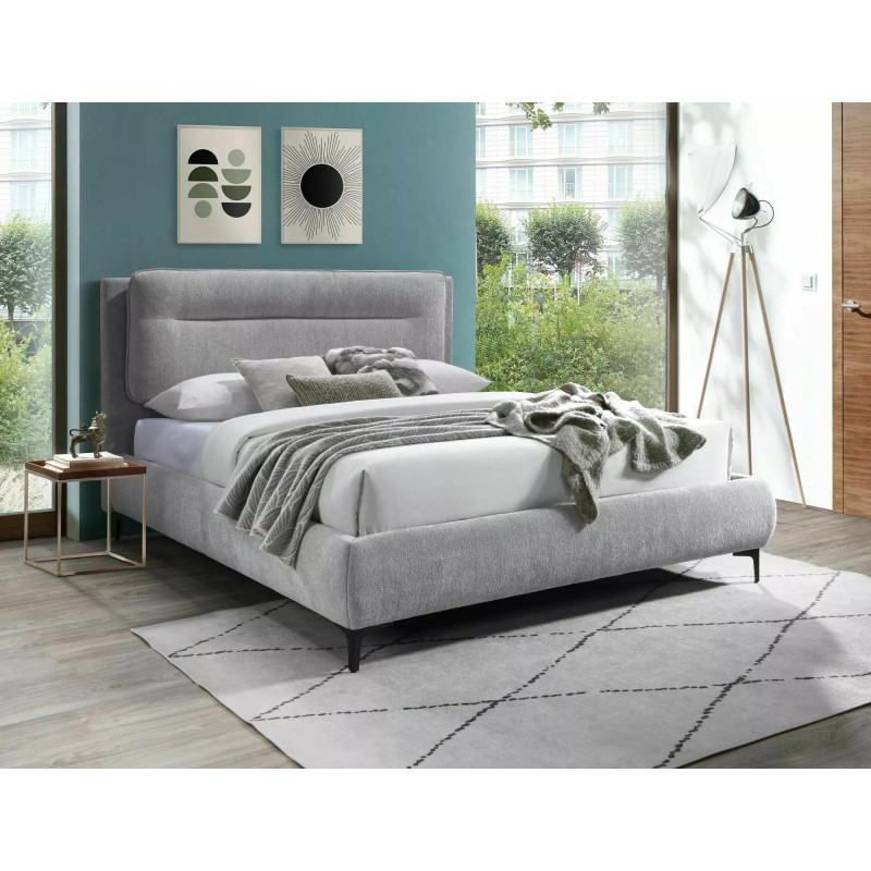 ŁÓŻKO NIKOZJA RAVEN 160x200 KOLOR J. SZARY 06 / CZARNY