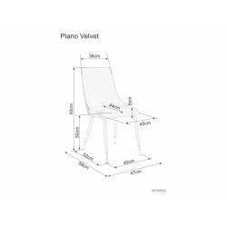 Krzesło tapicerowane Piano B Velvet czarny / zielony bluvel 78