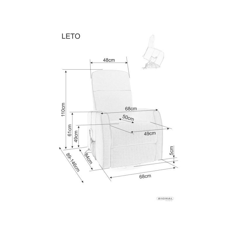 FOTEL ROZKŁADANY LETO (FUNKCJA PIONIZACJI) VELVET BEŻ BLUVEL 28