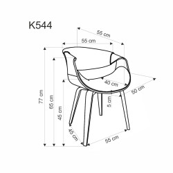 Krzesło z giętego drewna Earth czarny/orzechowy
