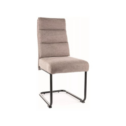 Eleganckie krzesło tapicerowane Berry Brego czarny stelaż/beż 34