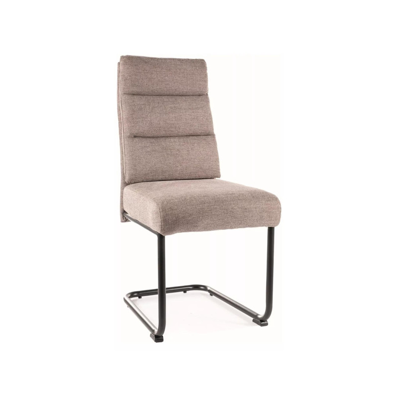 Eleganckie krzesło tapicerowane Berry Brego czarny stelaż/beż 34