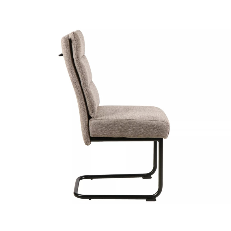 Eleganckie krzesło tapicerowane Berry Brego czarny stelaż/beż 34