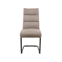 Eleganckie krzesło tapicerowane Berry Brego czarny stelaż/beż 34