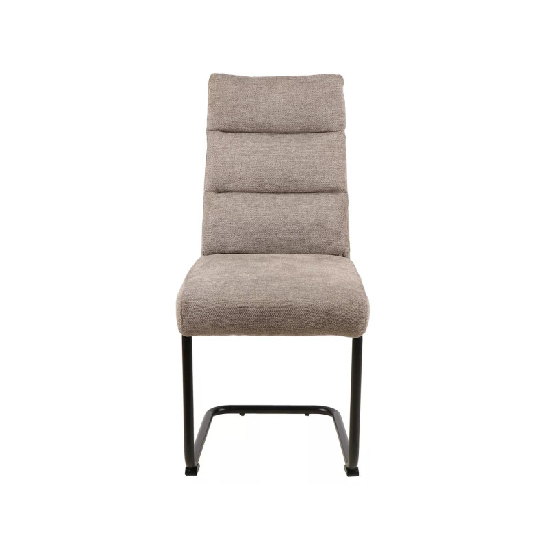 Eleganckie krzesło tapicerowane Berry Brego czarny stelaż/beż 34