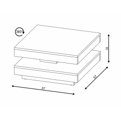 ŁAWA COTTO DĄB ARTISAN / ANTRACYT 67X67