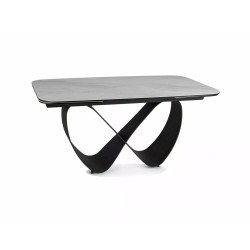 Stół rozkładany Infinity Ceramic z ceramicznym blatem nature cloud/czarny 160(240)X95