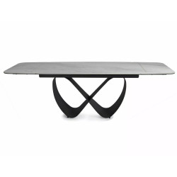 Stół rozkładany Infinity Ceramic z ceramicznym blatem nature cloud/czarny 160(240)X95